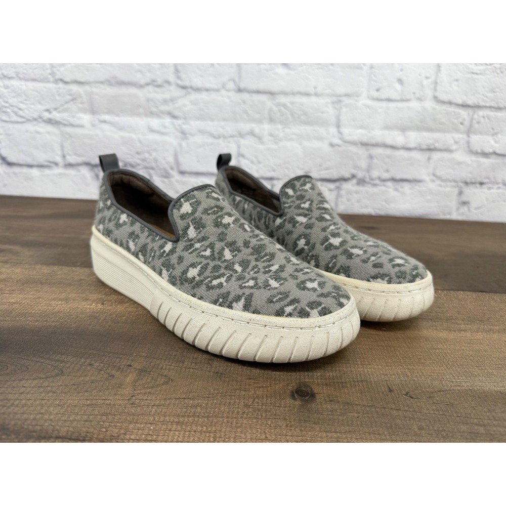 Sofft Pavina Women Leopard Print Knit Slip On Sneakers Platform Wedge Shoes 7M‎